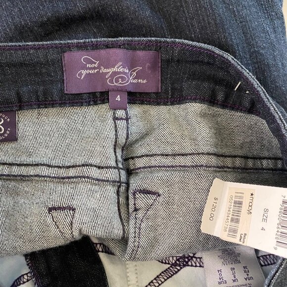 NYDJ Not Your Daughter's Jeans Faux Leather Accent Back Pockets Size 4 NWT NEW - Picture 11 of 13